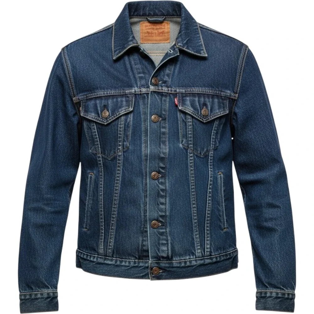 Vintage 1986 Levis 71506-0216‎ Denim Trucker Jacket 46L Made in USA Dark Wash