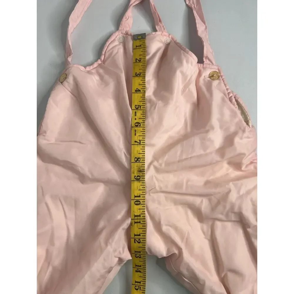 Vintage Snowsuit Quilted Pram Trundle Bundle Pink Removable Booties