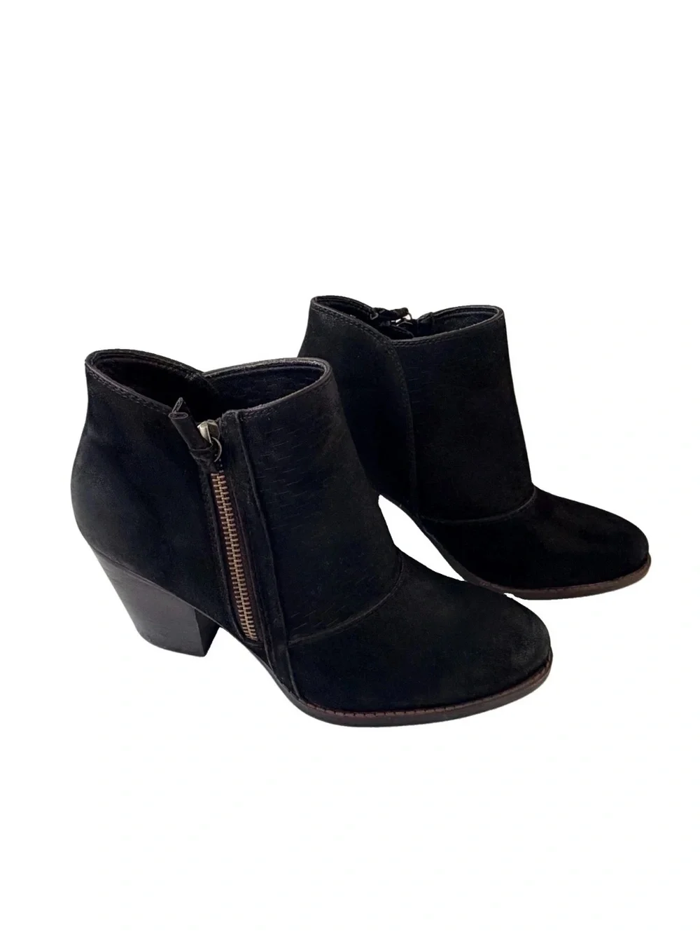 BARETRAPS BOOTIE POSTURE + WOMENS CALLIE BLACK SUEDE SIZE 8.5
