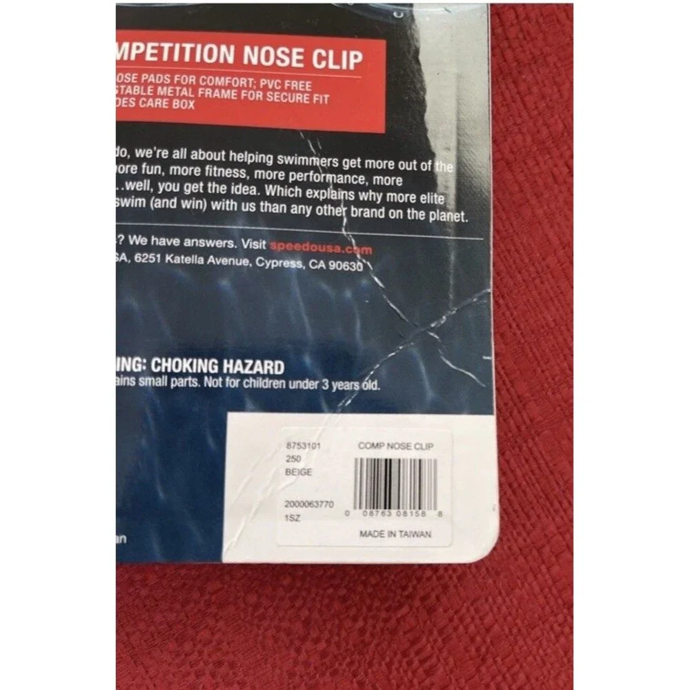 SPEEDO Competition Nose Clip with Case Made In Taiwan NOS