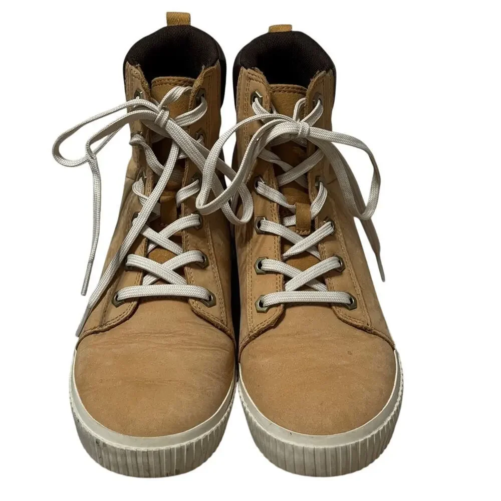 Timberland Sneaker Boots Brown Nubuck Leather Skyla Bay Ankle Lace Shoes Size 7