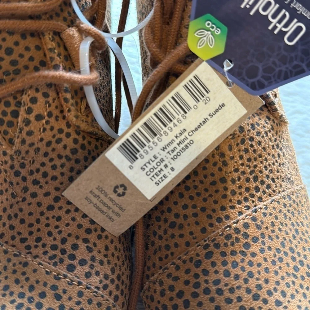 nwt TOMS Kala Wedge Bootie in Tan Mini Cheetah Suede size 8