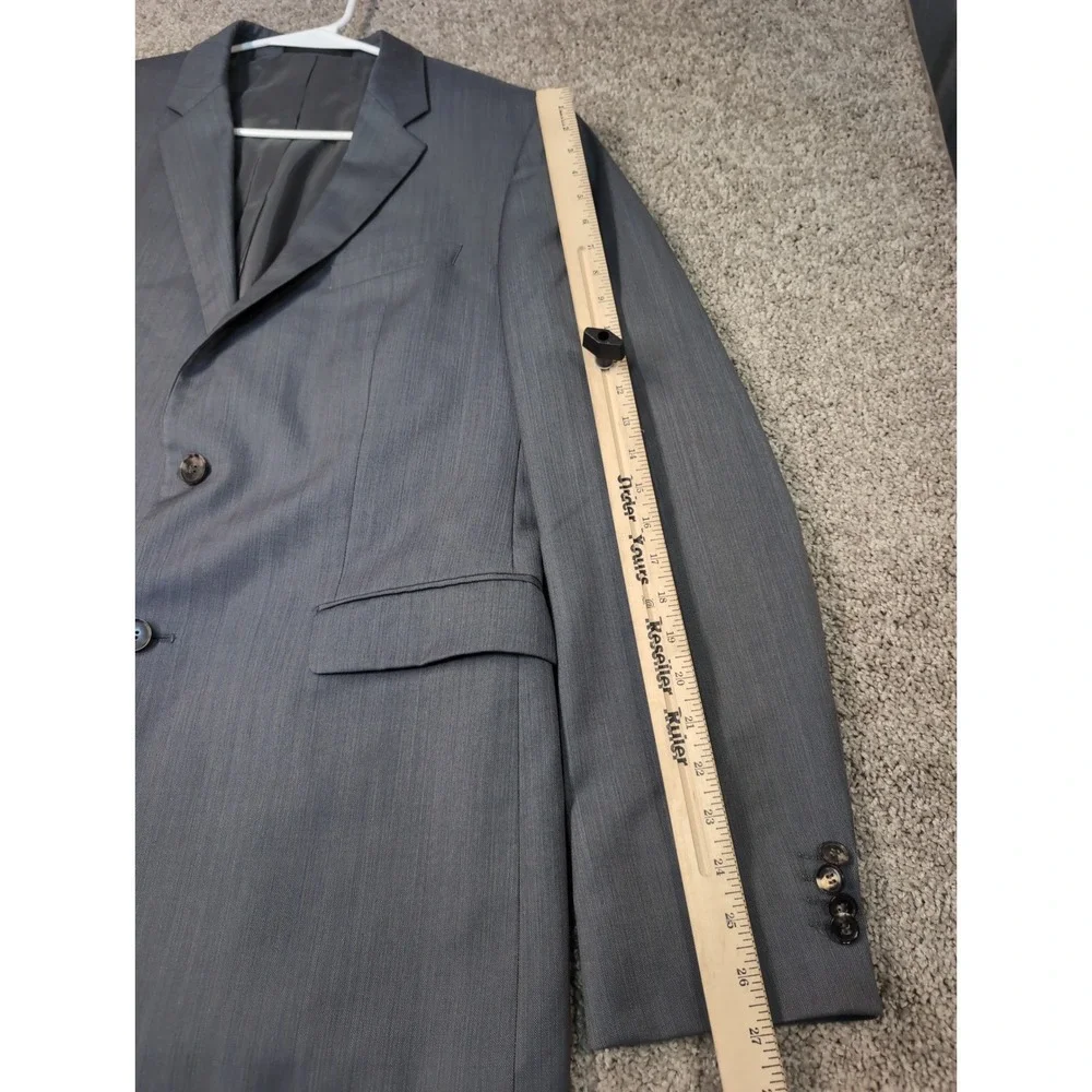 BOSS Hugo Boss Men's Dark Grey‎ Pinstripe Suit Jacket Blazer 42L