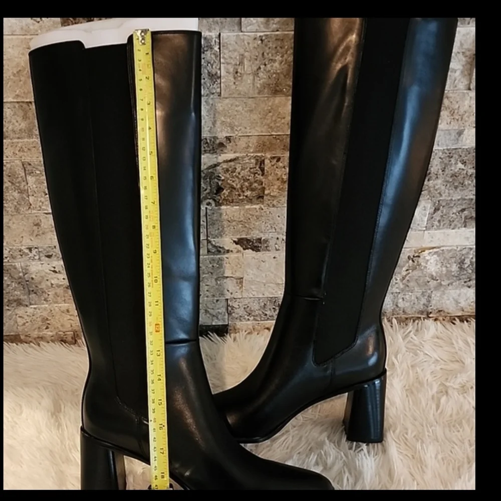 Tyra Tall Knee High Black Shoes