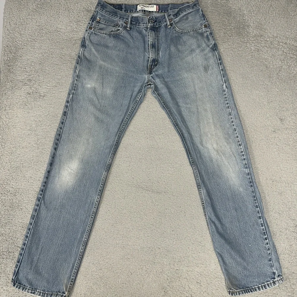 VTG Levi's 505 Batwing Jeans Men 34x34(30x31.5) Blue Denim Distress Straight Y2K