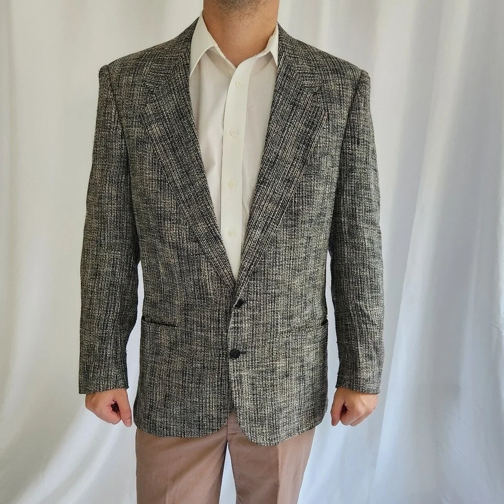 Vintage‎ Black and Tan Knit Blazer