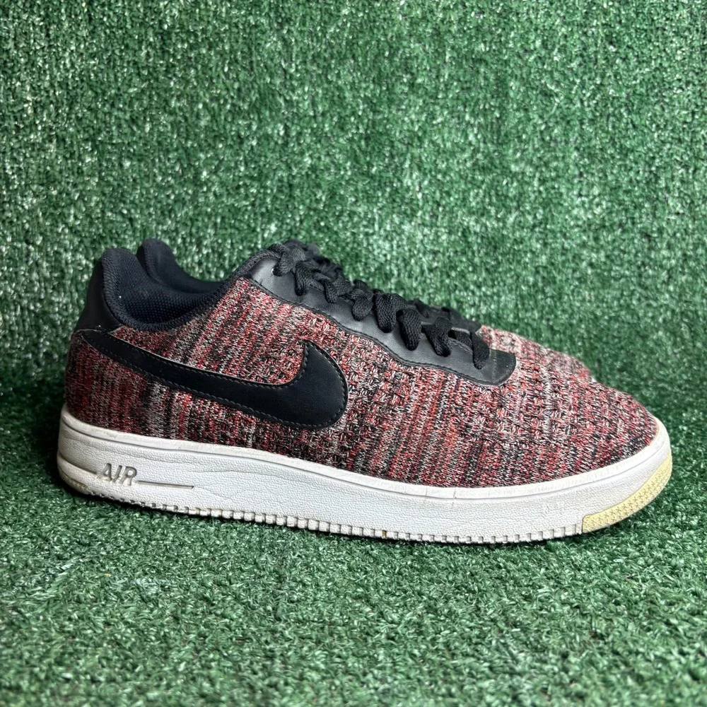 Nike Air Force 1 Flyknit 2.0 CI0051-600 Low Top Red‎ Black Sneakers Mens Size 11