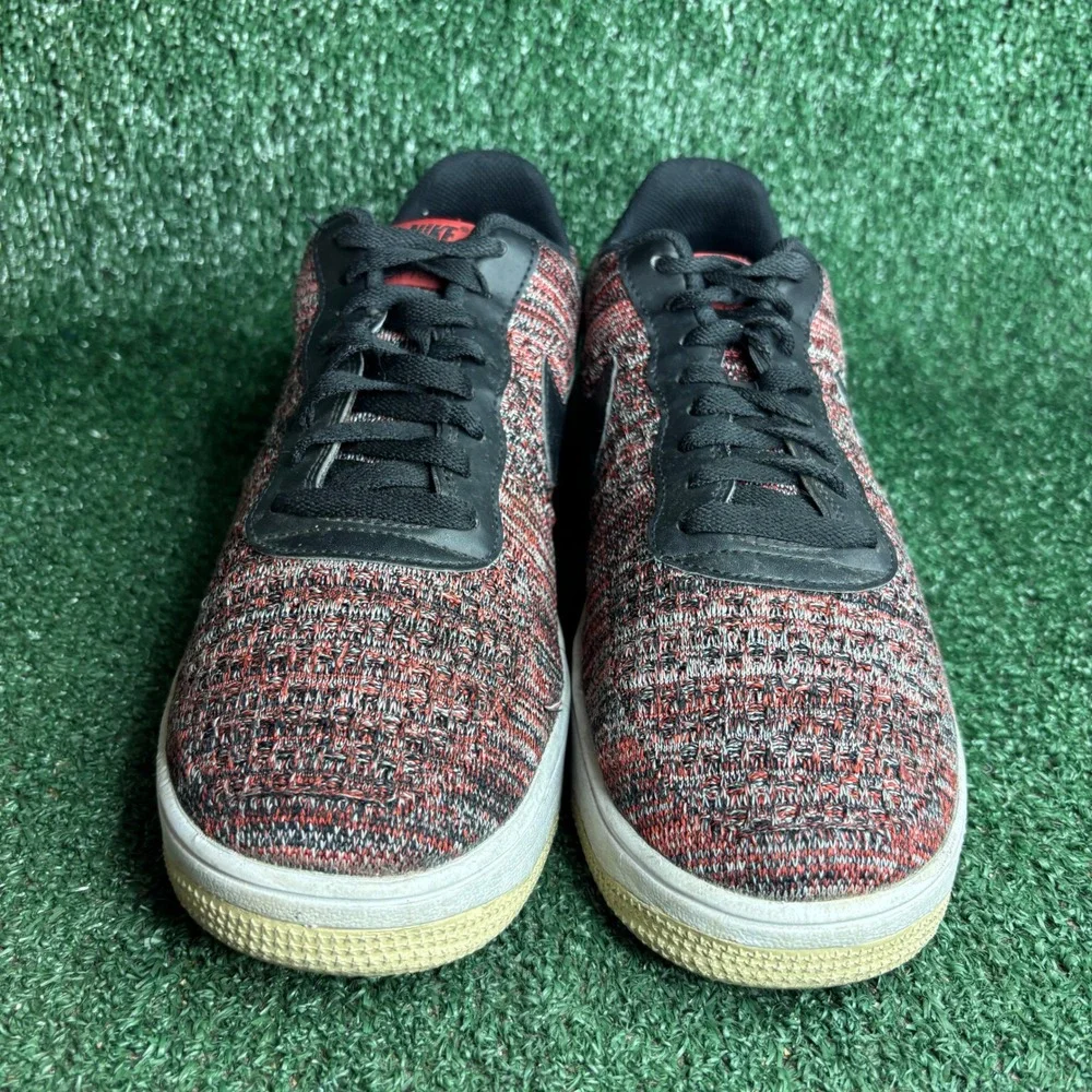 Nike Air Force 1 Flyknit 2.0 CI0051-600 Low Top Red‎ Black Sneakers Mens Size 11