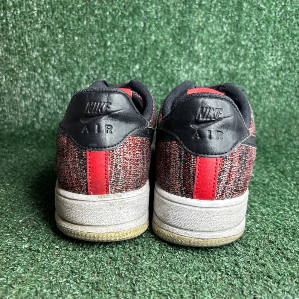 Nike Air Force 1 Flyknit 2.0 CI0051-600 Low Top Red‎ Black Sneakers Mens Size 11