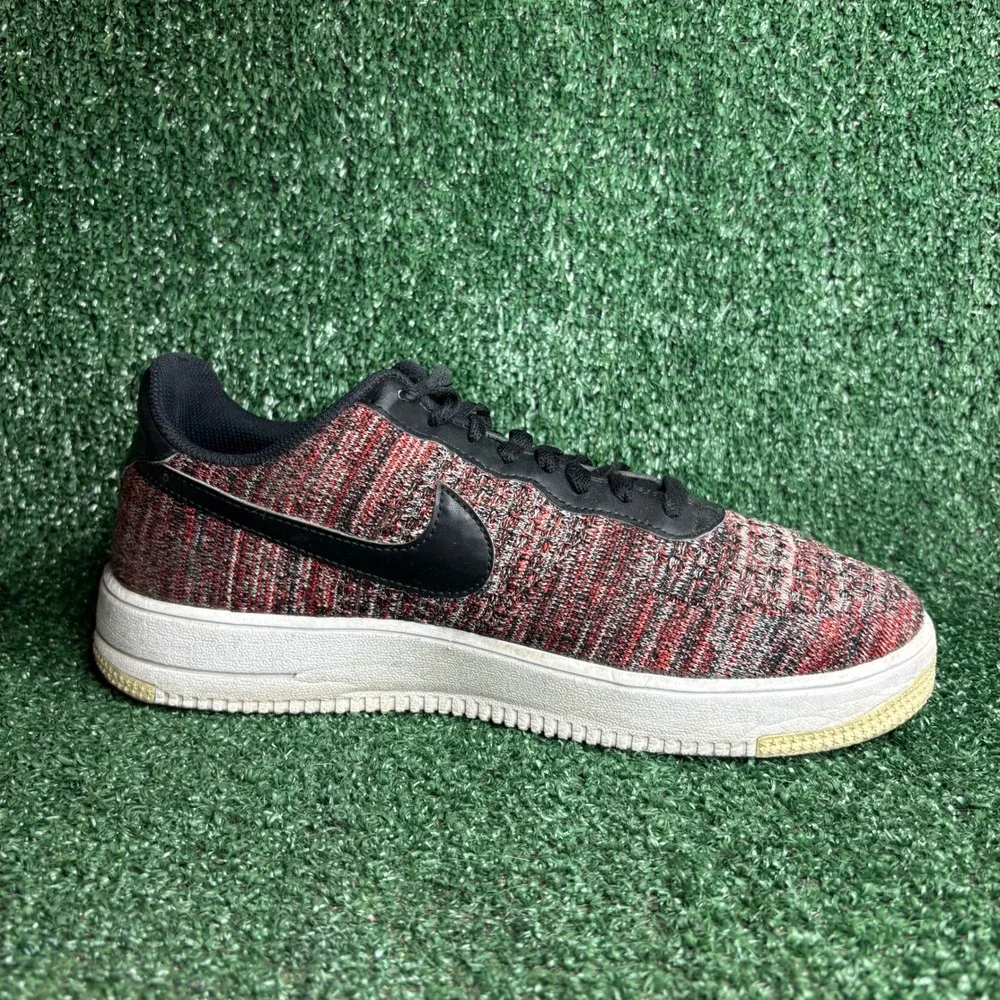Nike Air Force 1 Flyknit 2.0 CI0051-600 Low Top Red‎ Black Sneakers Mens Size 11