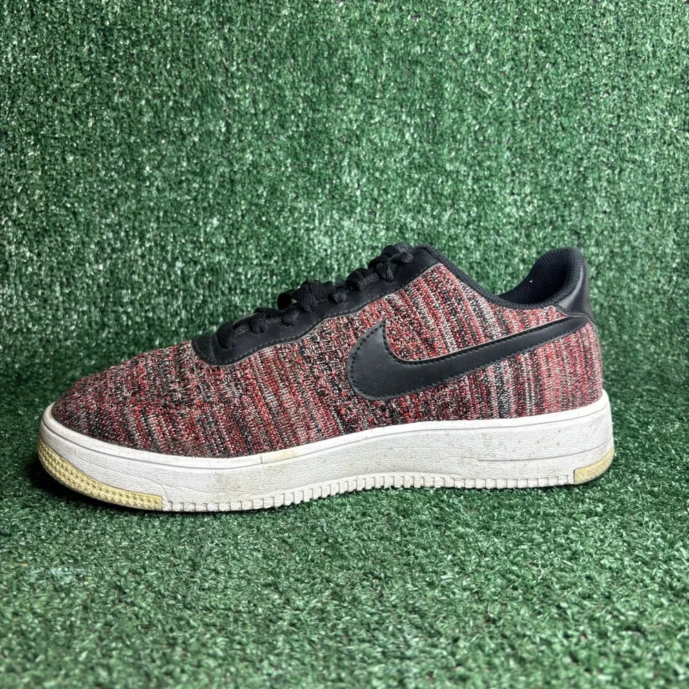 Nike Air Force 1 Flyknit 2.0 CI0051-600 Low Top Red‎ Black Sneakers Mens Size 11