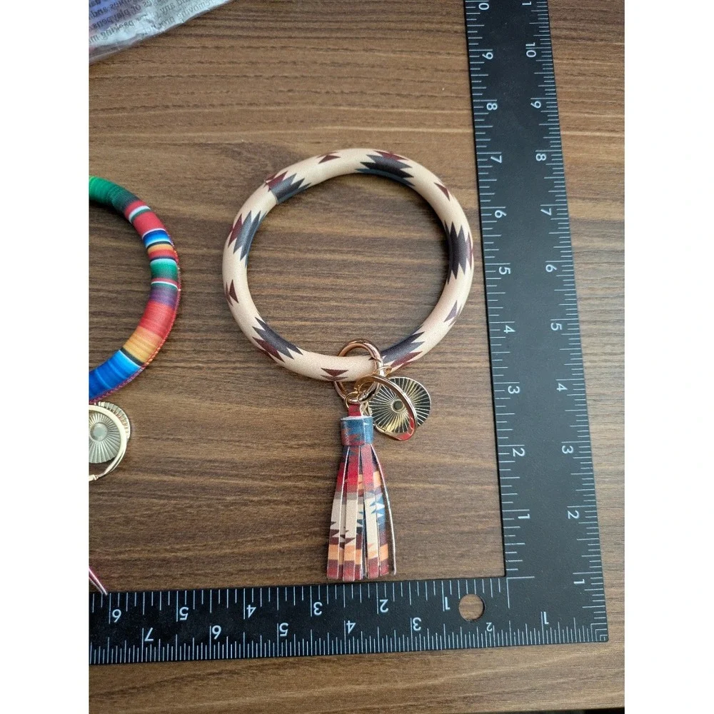 Wholesale Lot of‎ 8 Bangle Wristlet Key Chain Aztec Serape Stripes Southwestern