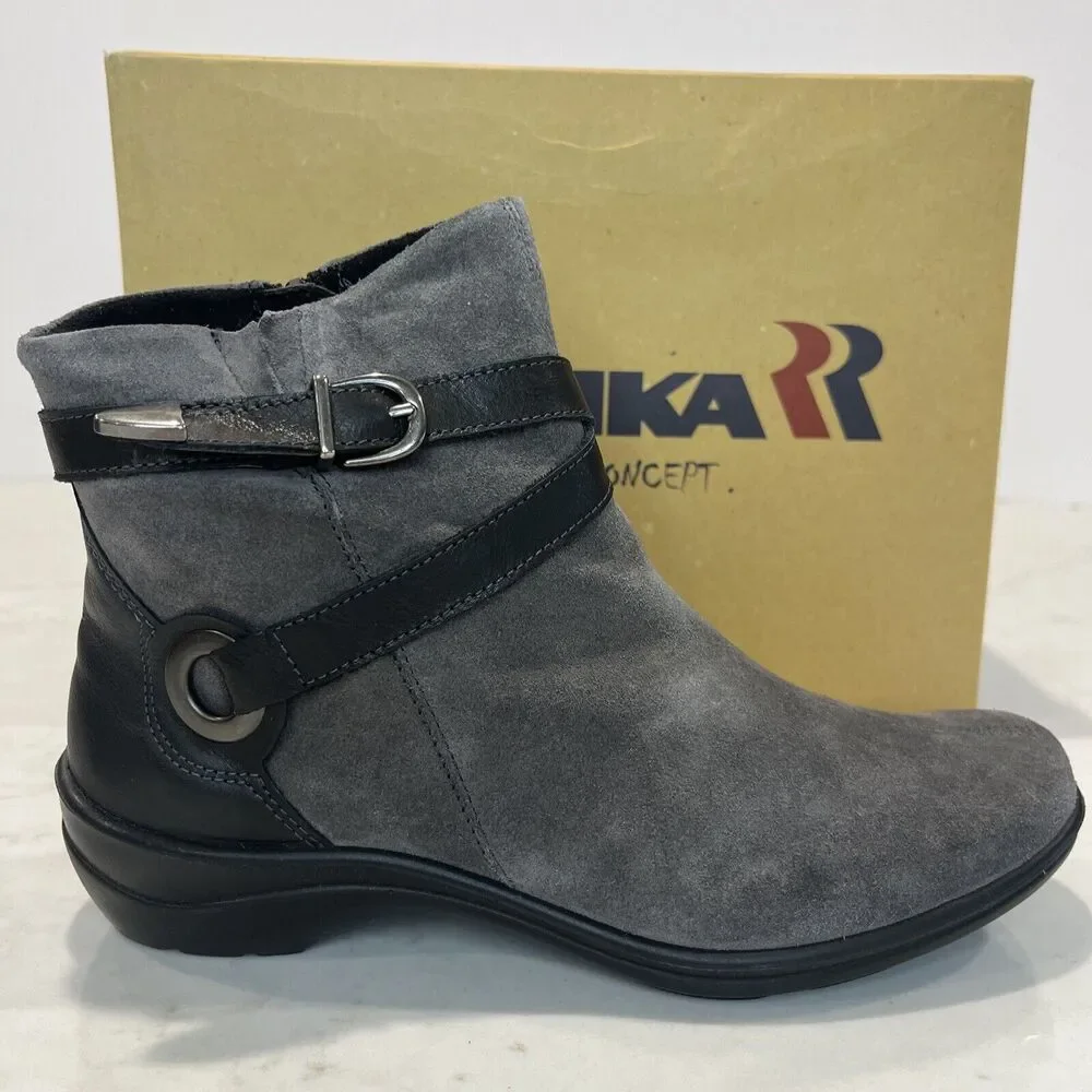 Romika Cassie NEW‎ Gray Suede Ankle Boots Booties Womens EU 37 US 6-6.5 Comfort