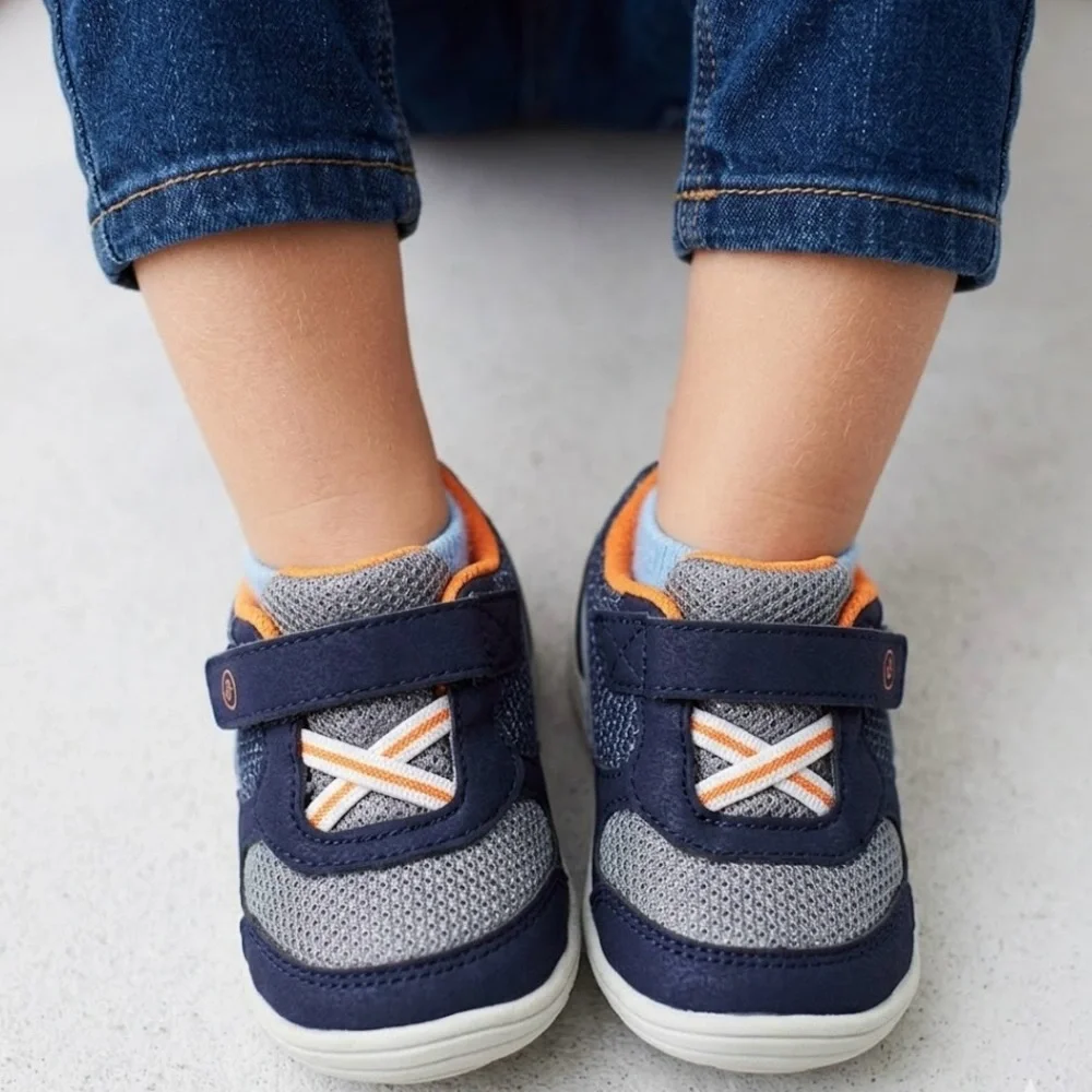 Stride Rite Navy and Orange Baby Shoes