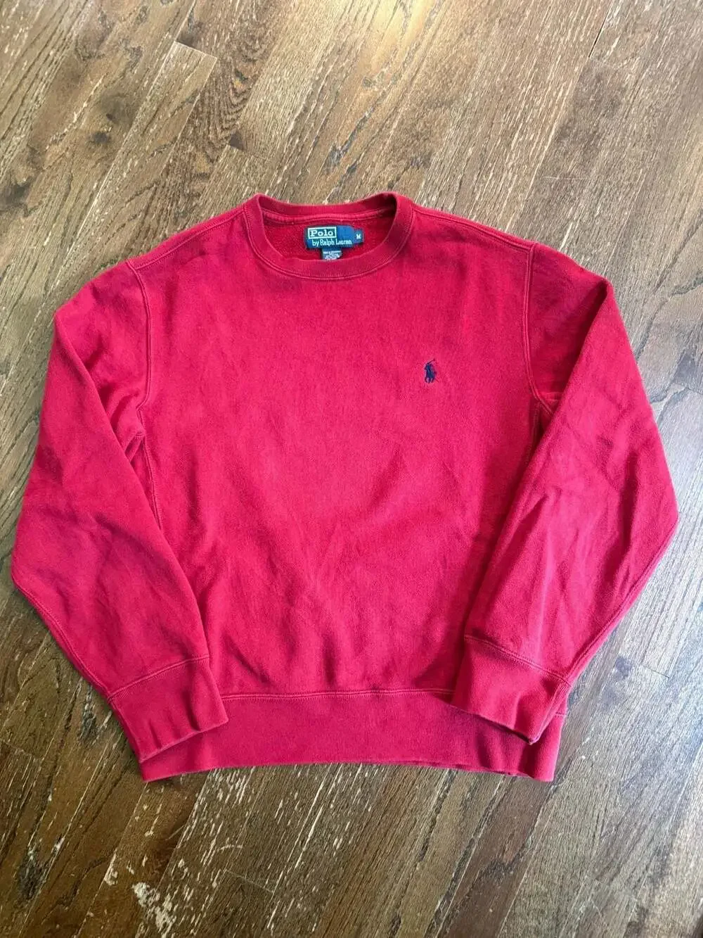 Vintage Polo by Ralph Lauren Men's Red Long Sleeve Crewneck Sweatshirt