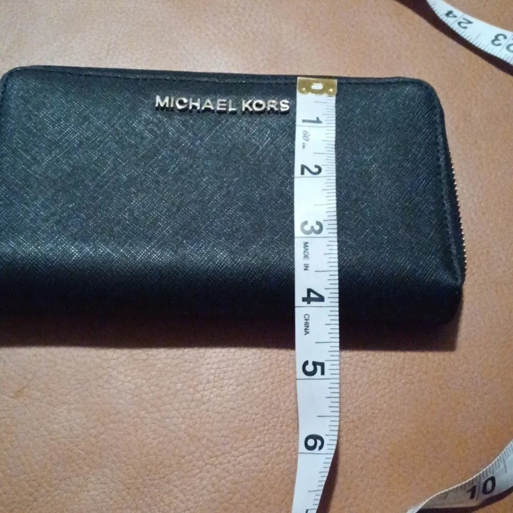 Michael Kors black logo wristlet