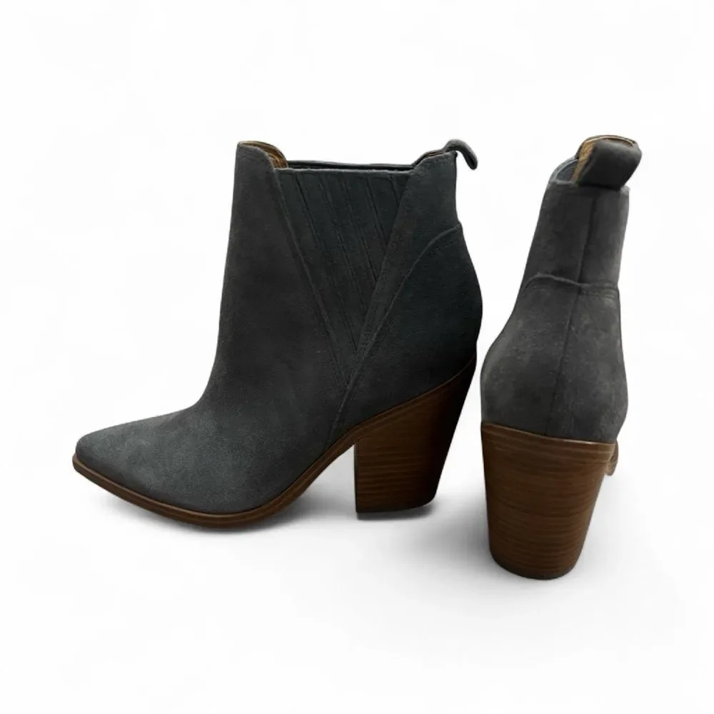 Marc Fisher Charcoal Gray Suede Ankle Booties