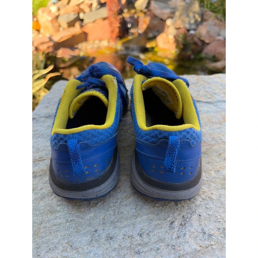 Nike Dual Fusion Trail Blue Yellow Kids Running Shoes 777340-400 Size 7Y