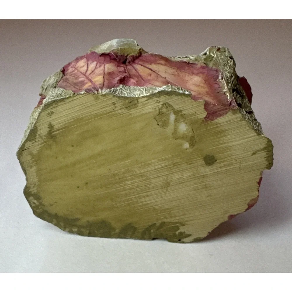 Trinket Box-Leaf Impression Texture,‎ Two-Tone Hexagon Form.