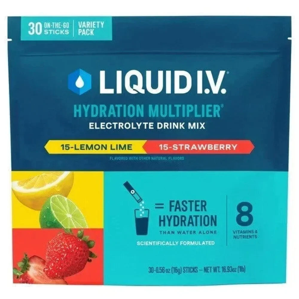 Liquid I.V. Hydration Multiplier Strawberry / Lemon Lime 30 Stick Packs