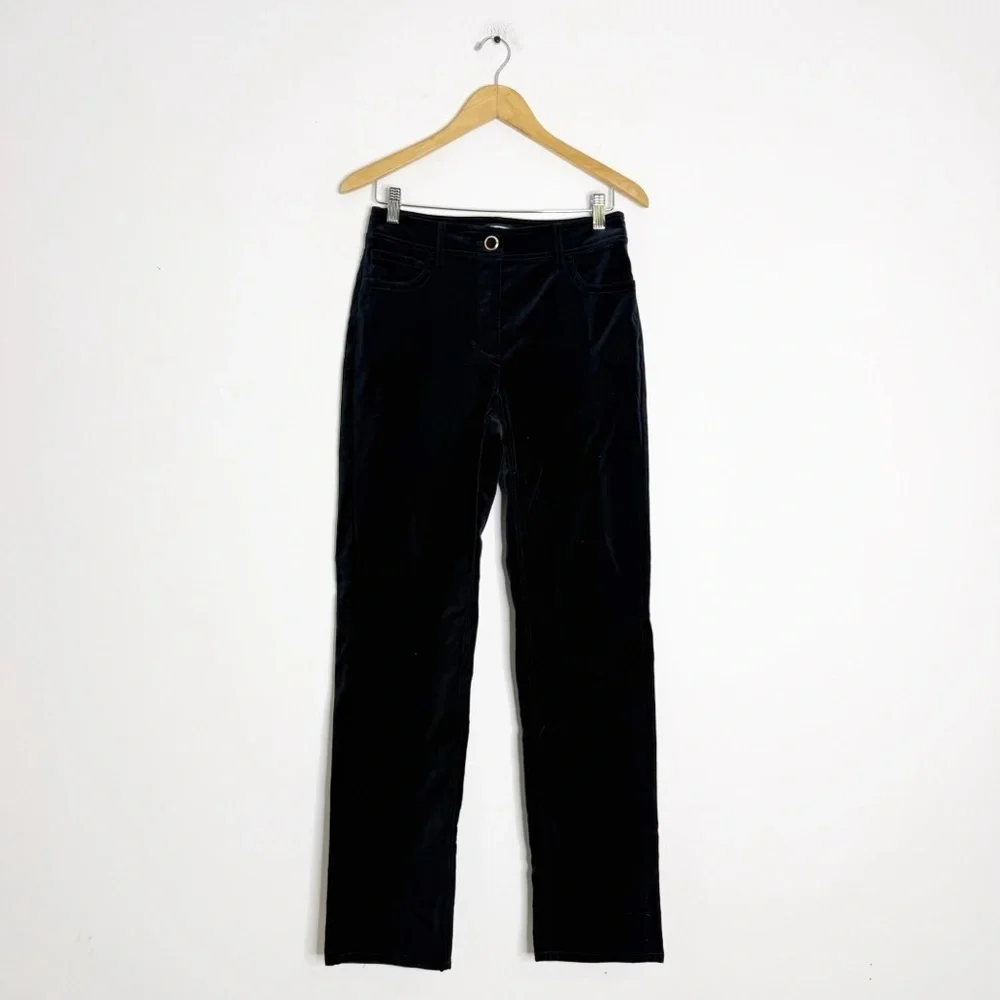 J.Crew Straight Leg Velvet Pants Black Size 6 NWT Style AQ839