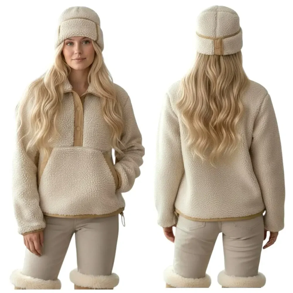 Coach Sherpa Pullover Jacket Cream Tan NWT $598 Size Large  F300