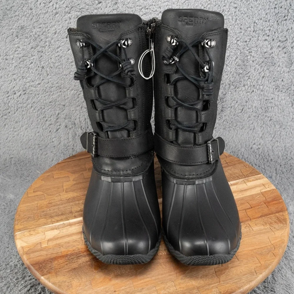 Sperry Women's 11 M Herringbone Saltwater Tall Misty Black Rain Boot‎