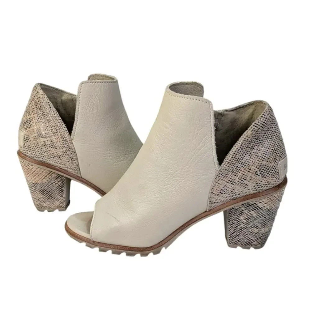 Sorel Nadia Peep Toe Booties EUC $175 Size 36/US 5  S3501
