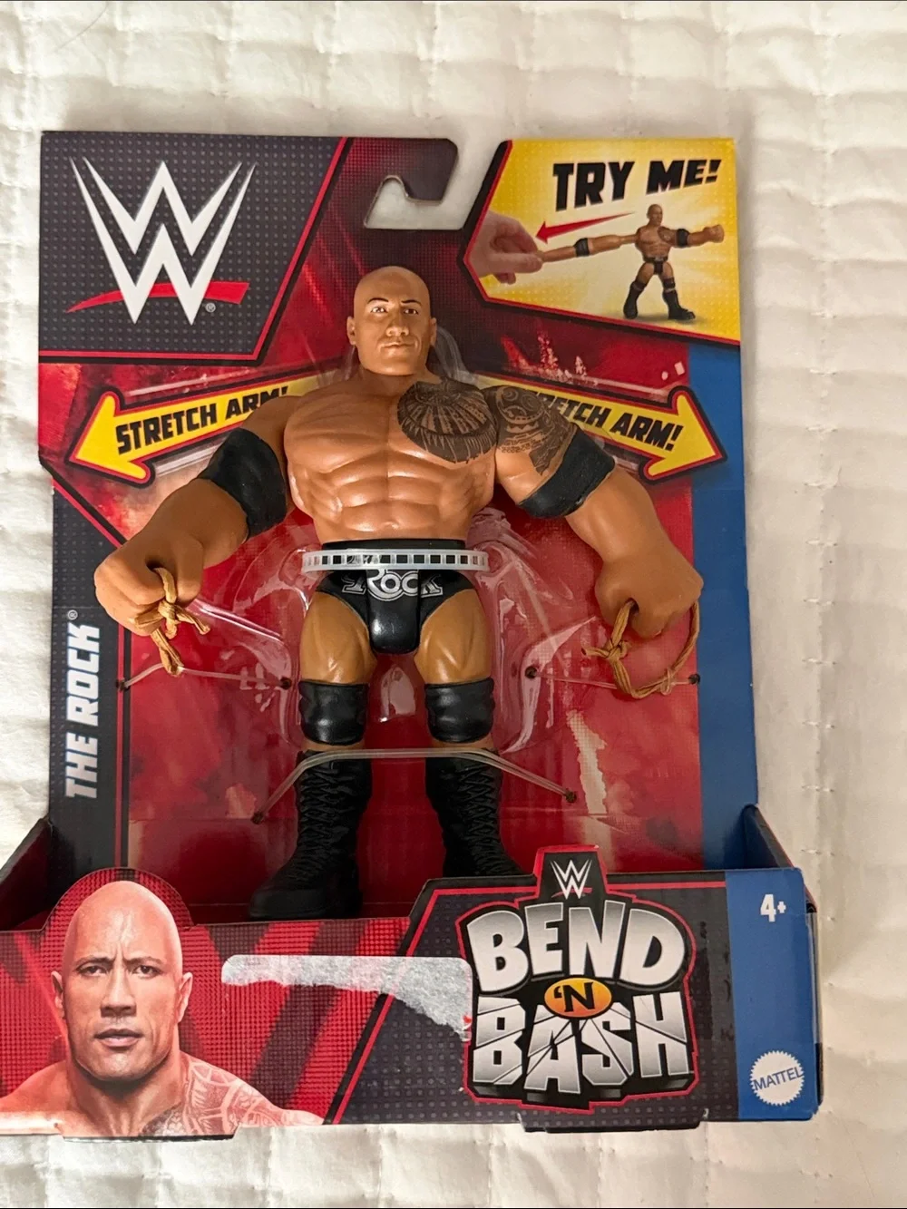 WWE The Rock Action Figure - Black & Tan Muscular Ring Attire