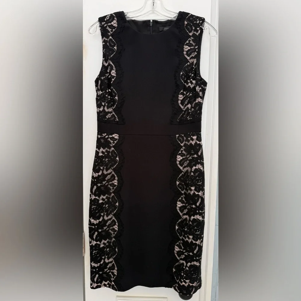 J.Crew Black Lace Panel Sheath Dress – Size 6