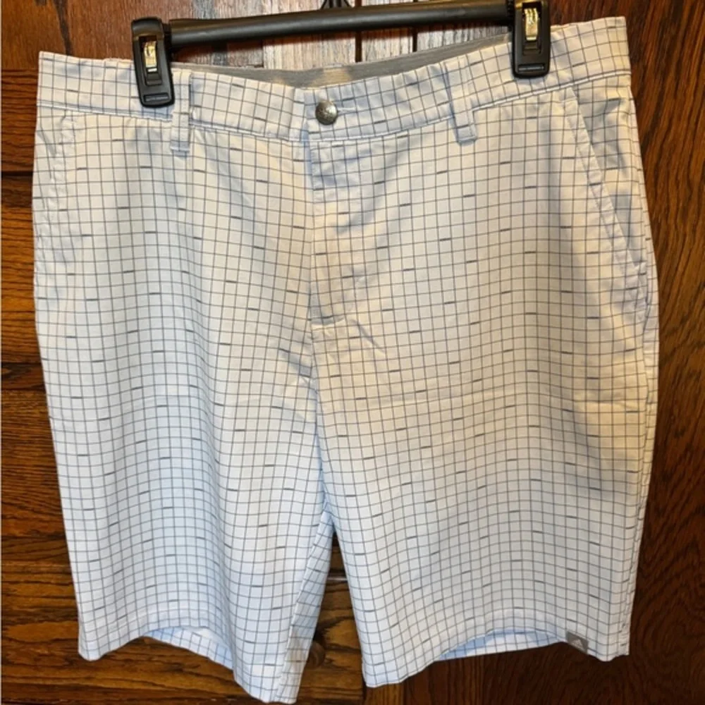 adidas Men's Blue Check Pattern Shorts