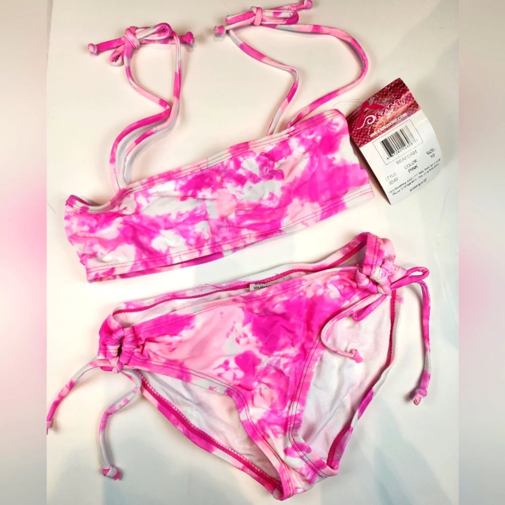 Kani Surf Girls Pink Tie-Dye Bikini Set‎ 381 Size 10