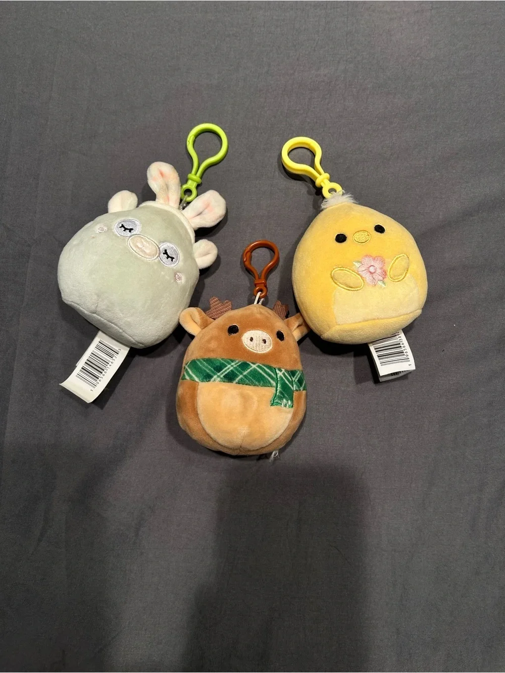 Set of 3- Squishmallow 3” Plush Toy Key Chains