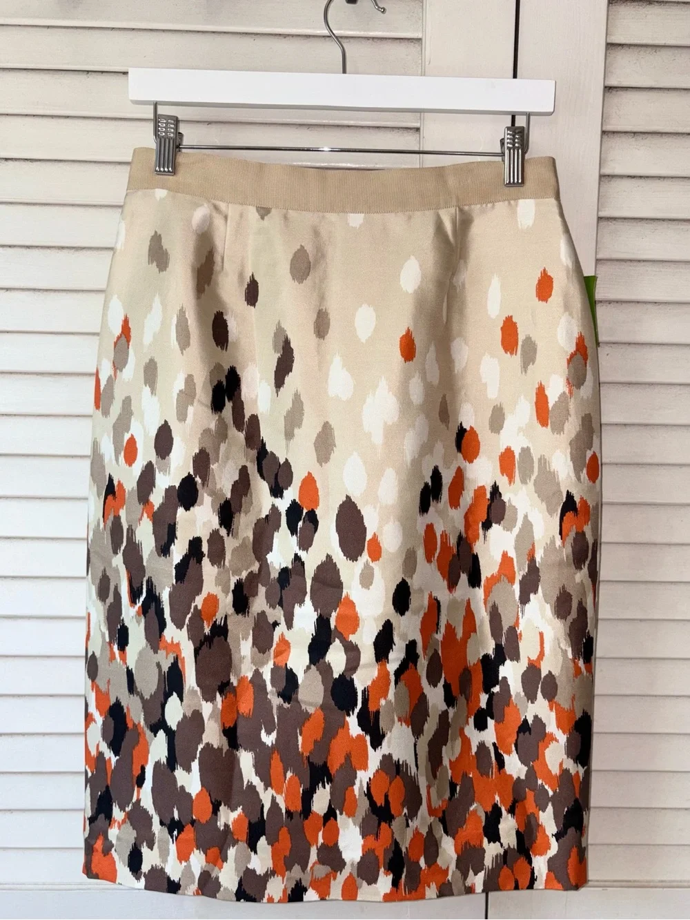 NWT Kate Spade Kayla Pencil Skirt Jungle Dot Champagne Silk Blend Size 6