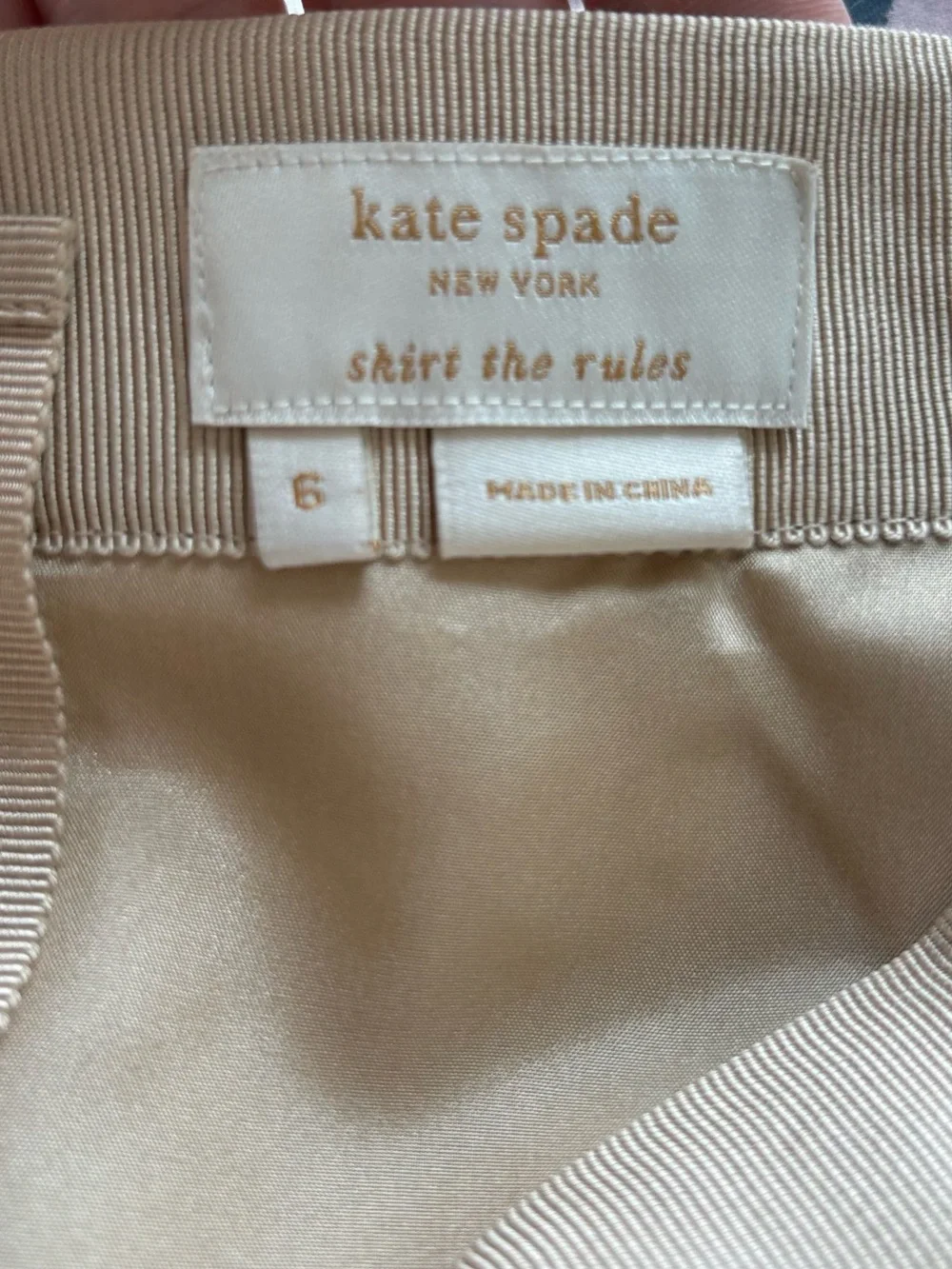 NWT Kate Spade Kayla Pencil Skirt Jungle Dot Champagne Silk Blend Size 6