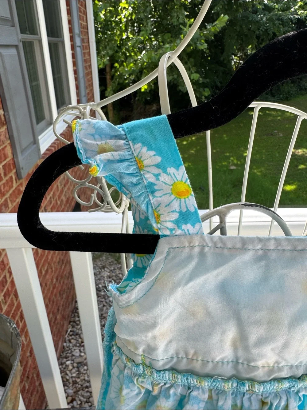 Nannette Baby Turquoise Daisy Sundress with Yellow Bow. Size 0-3 Mo.