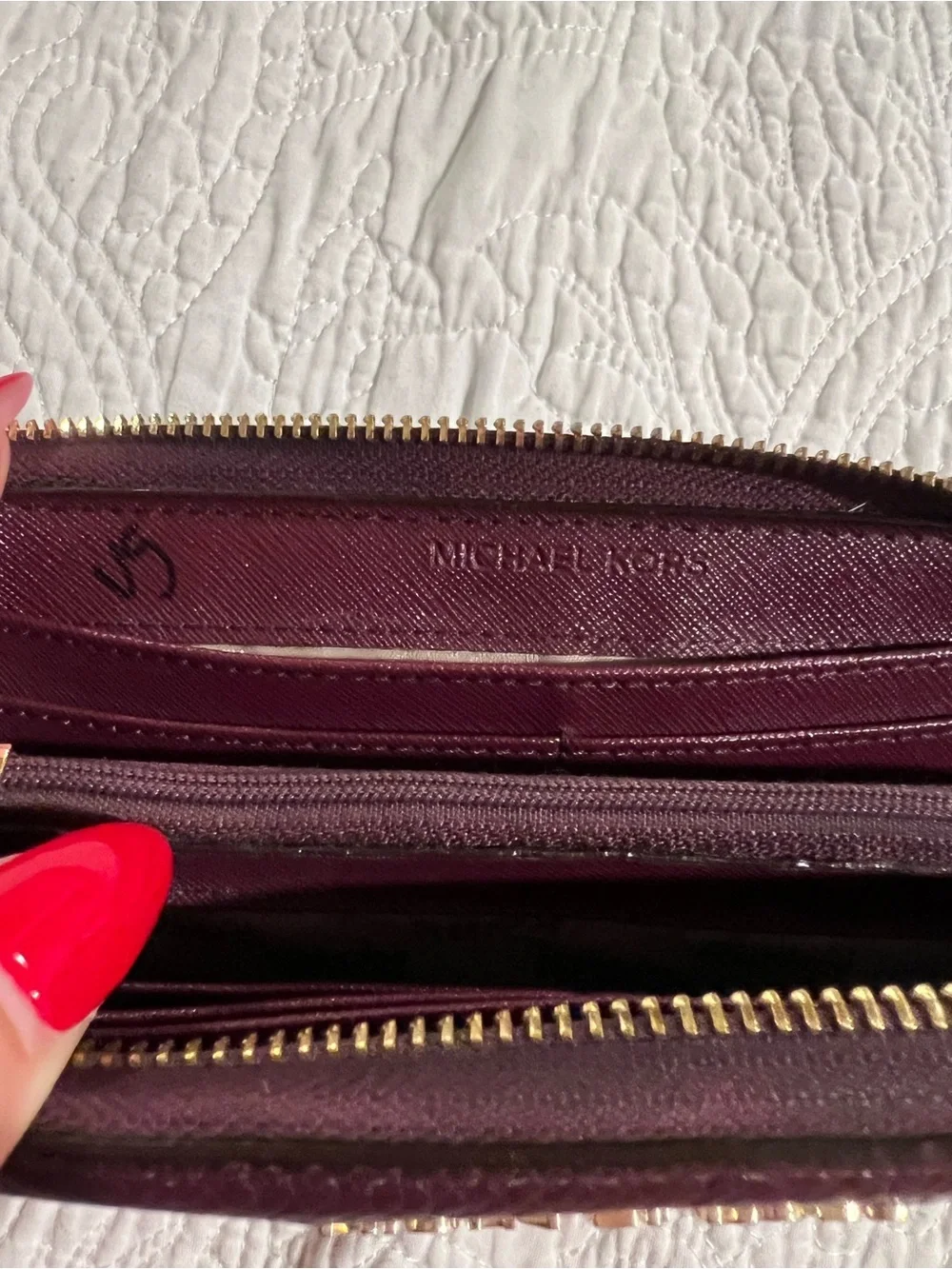 Michael Kors leather zip