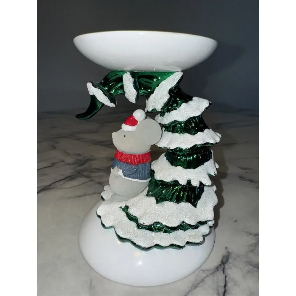 NEW Bath And Body Works Christmas TREE MOUSE Single‎ Wick Candle Pedestal Holder