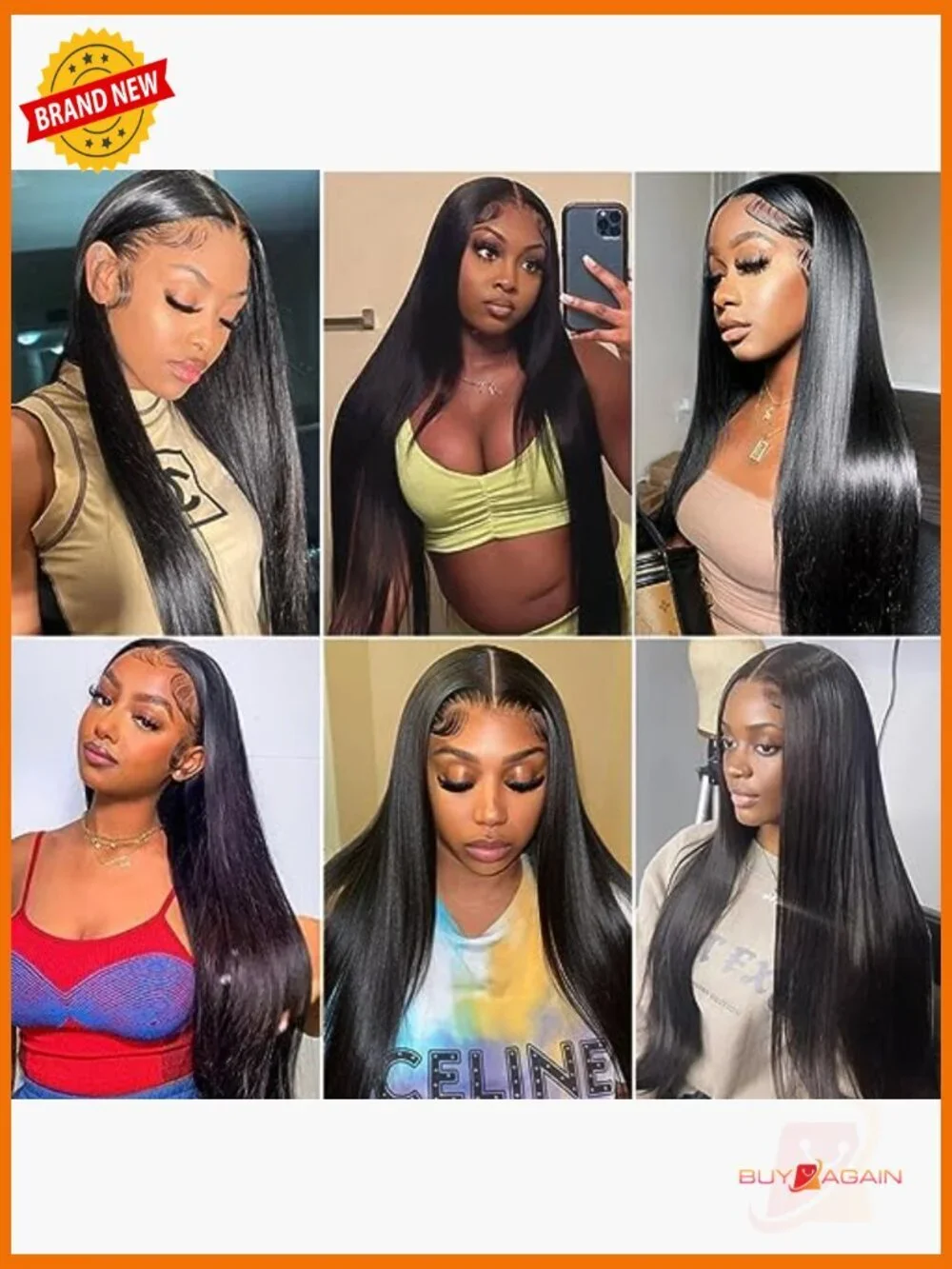 Glueless Lace Front Wig Brazilian Virgin Human Hair 24Inch 4x4 Closure
