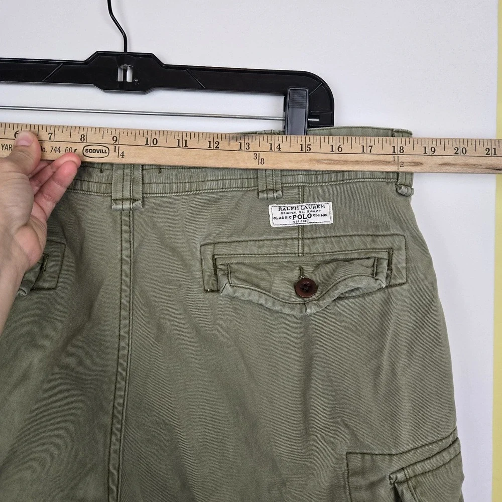 Polo Ralph Lauren Cargo Shorts Mens 38 Olive Green Military