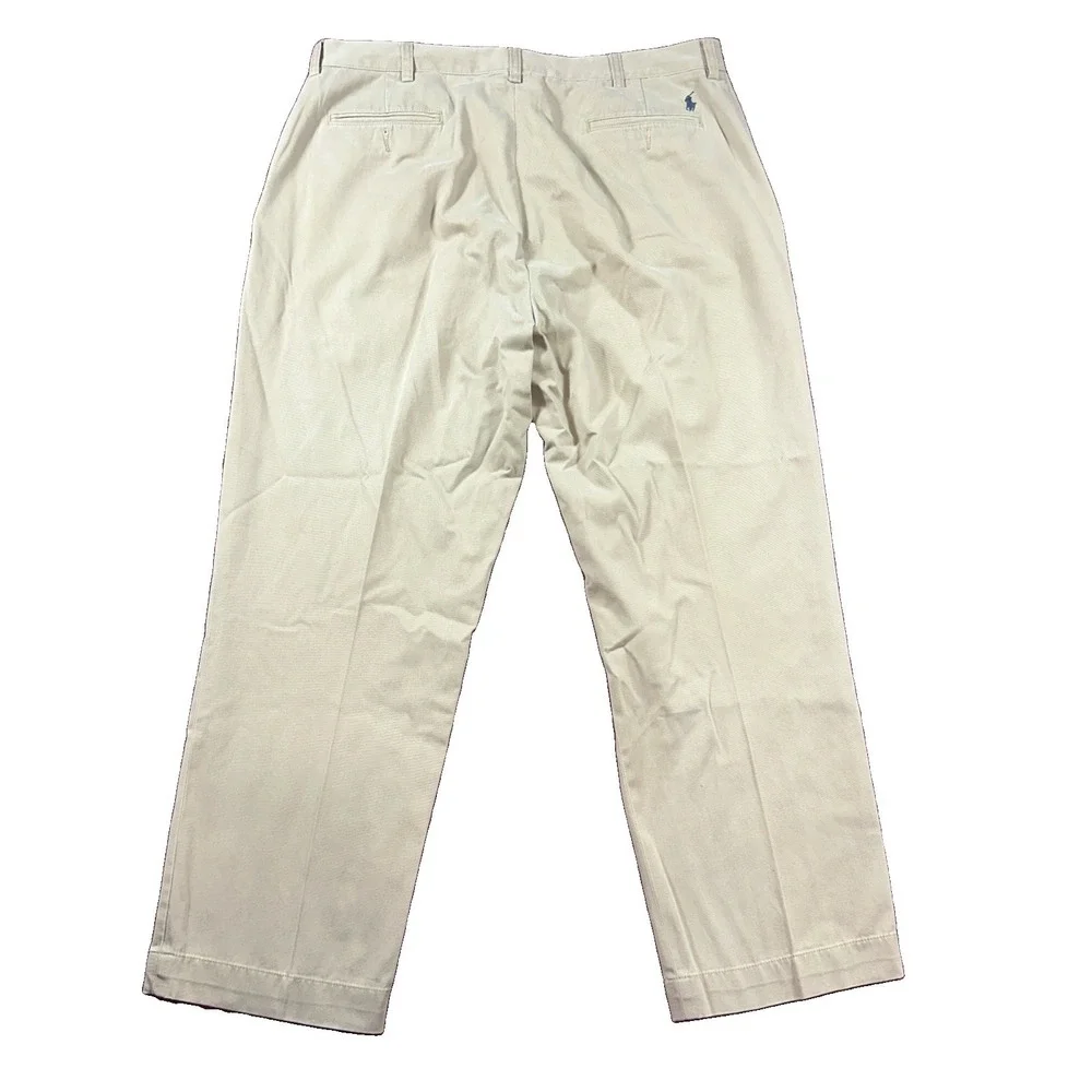 VTG Polo Ralph Lauren Pants Mens Fit 39x30 Khaki Tan Cotton Chino Straight