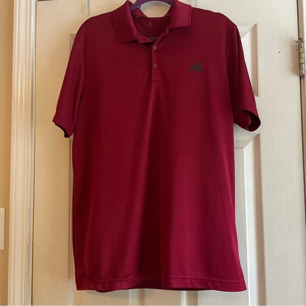 Adidas Large Red Classic Polo Shirt