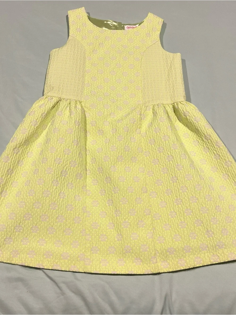 Cat & Jack neon lime sleeveless textured dress, Sz 6