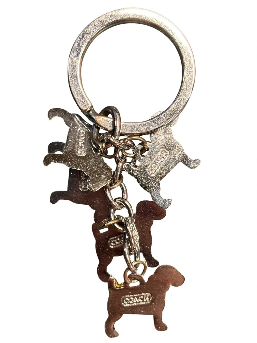 Vintage Coach Jack Russell Terrier Dog Keychain 5 Colorful Dog Charms