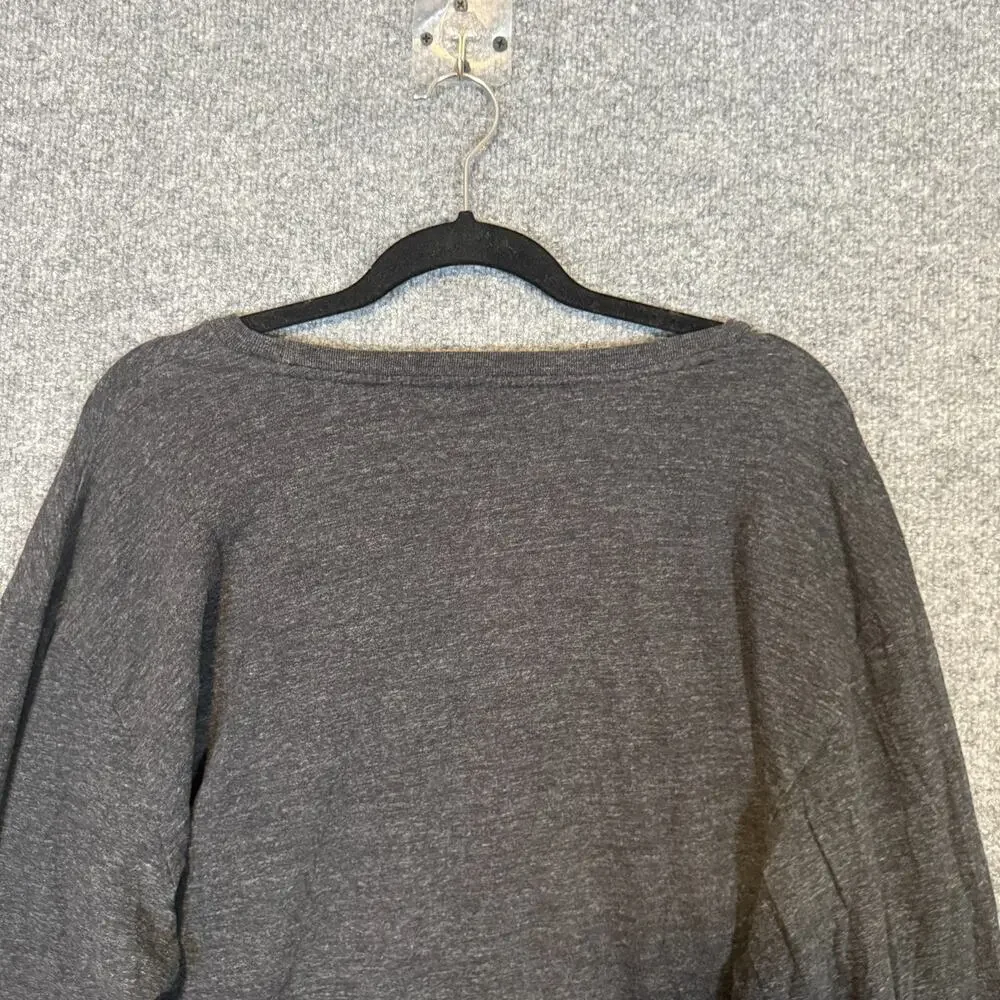 Polo Ralph Lauren Shirt Mens XL Gray Crewneck Long Sleeve Red Pony Tshirt Cotton