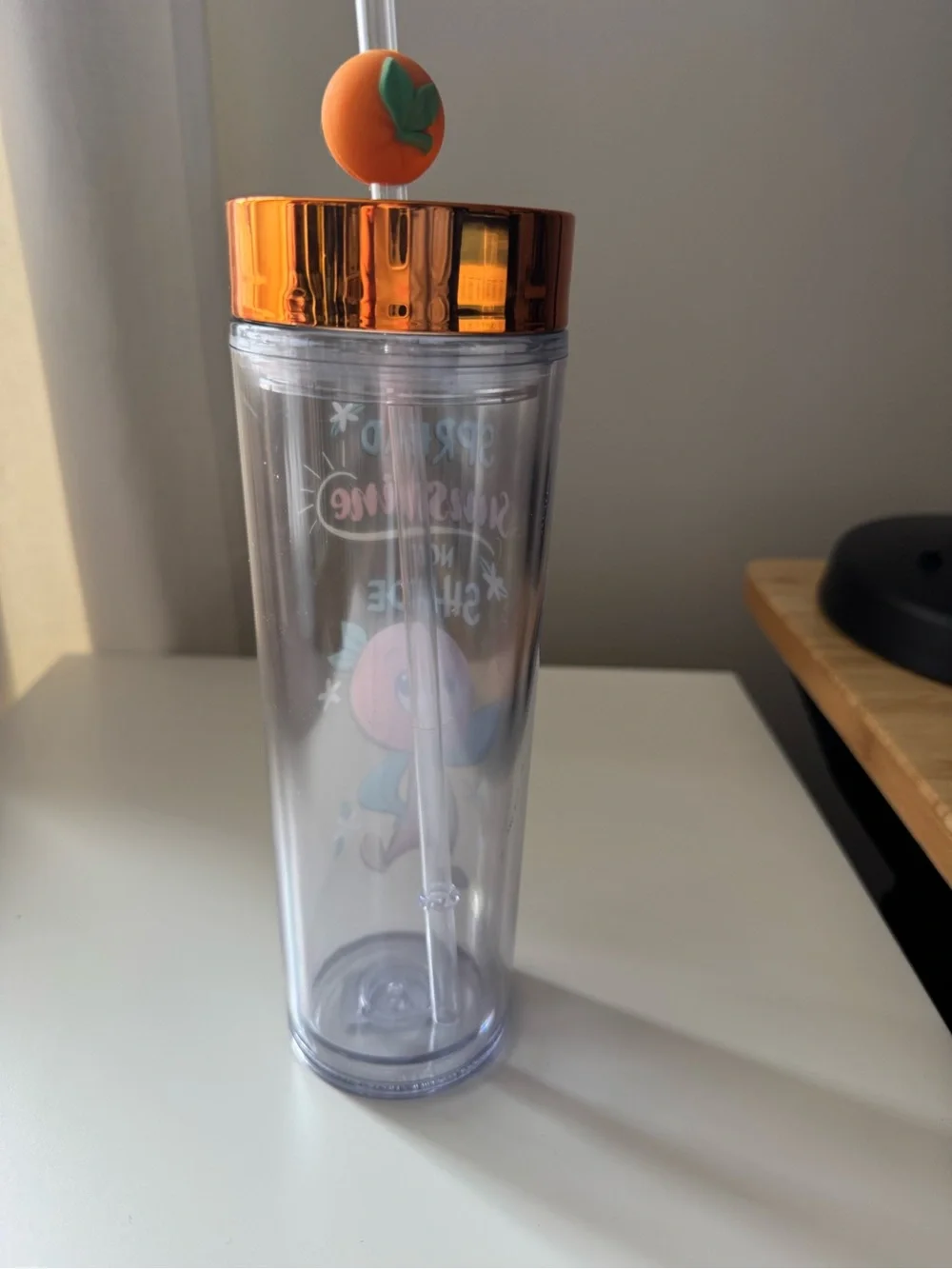 Disney orange tumbler straw