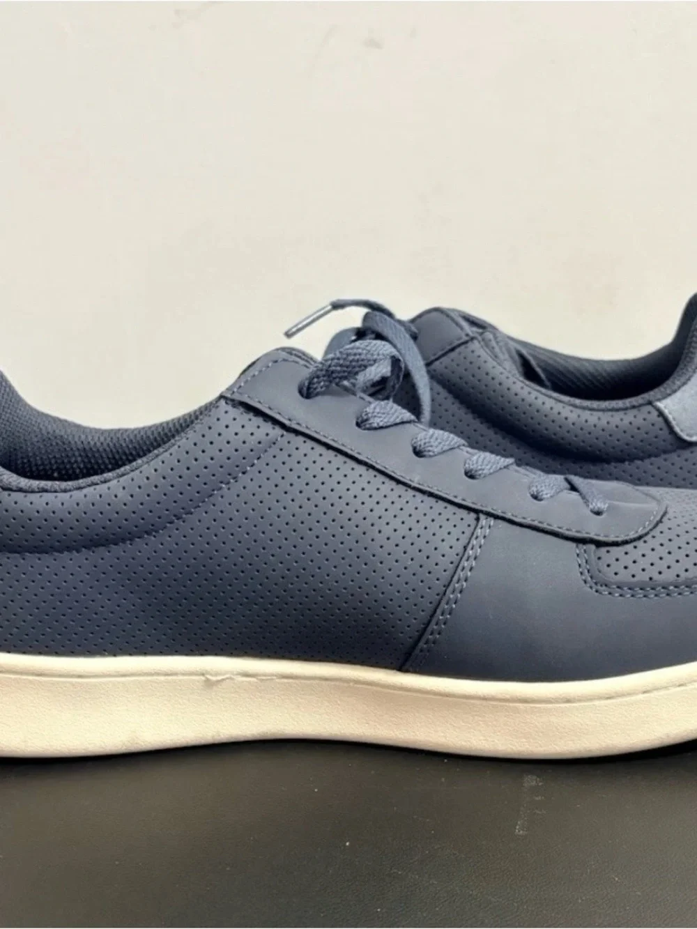 Ben Sherman Slate Blue Perforated Lace-Up Sneakers