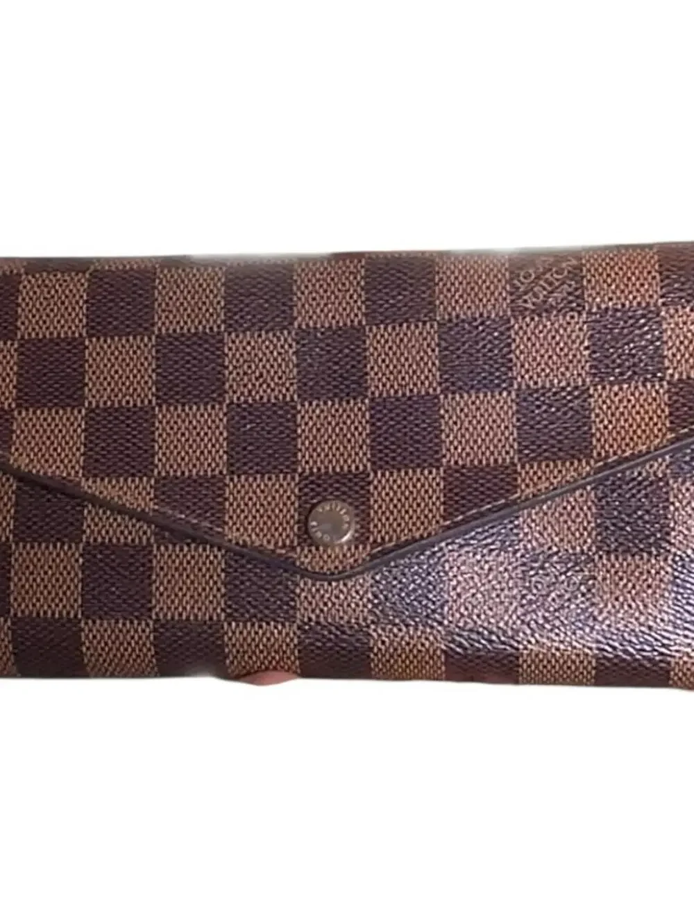 Louis Vuitton Sarah Wallet Damier Ebene Canvas Rose Ballerine Interior