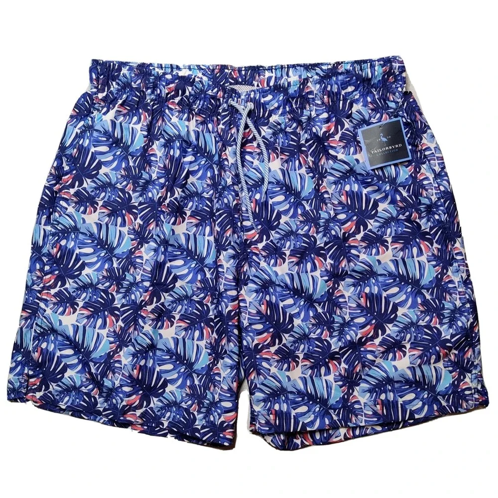 TAILORBYRD Men‎ Size XL Blue Leaf Allover Print Brief Lined 7
