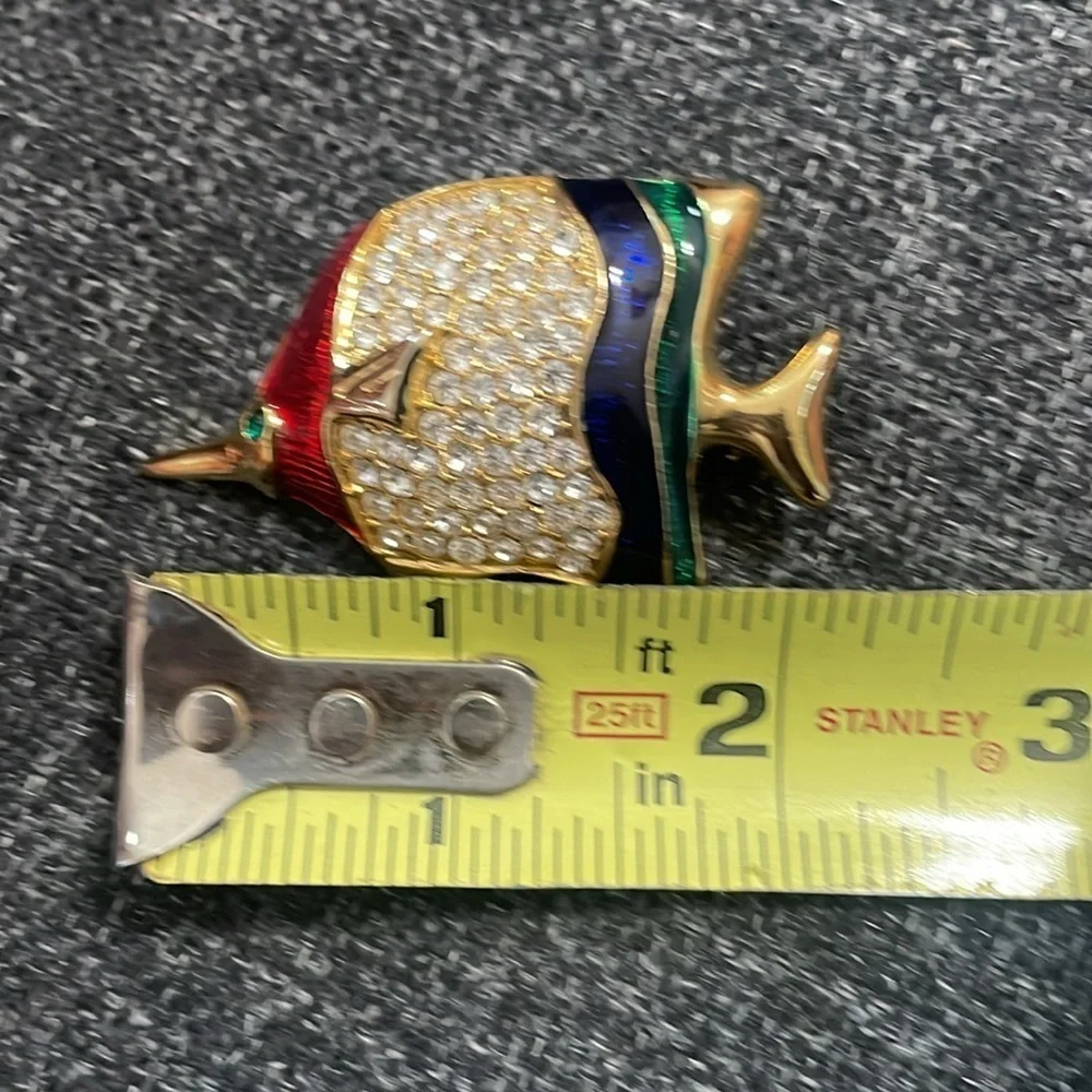 Vintage enamel rhinestone
